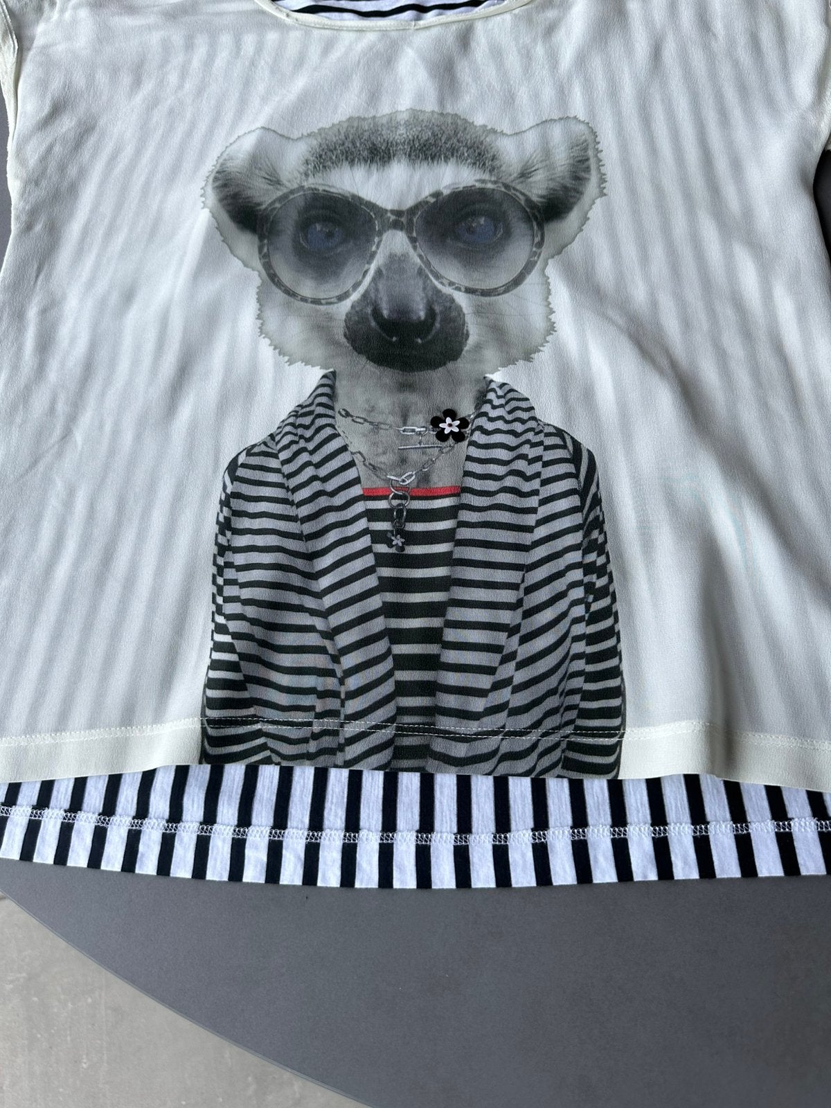 Zwart/off-white Marccain top met Maki, maat M, Maat 38/40 (M), Verzenden, Zwart, Zo goed als nieuw