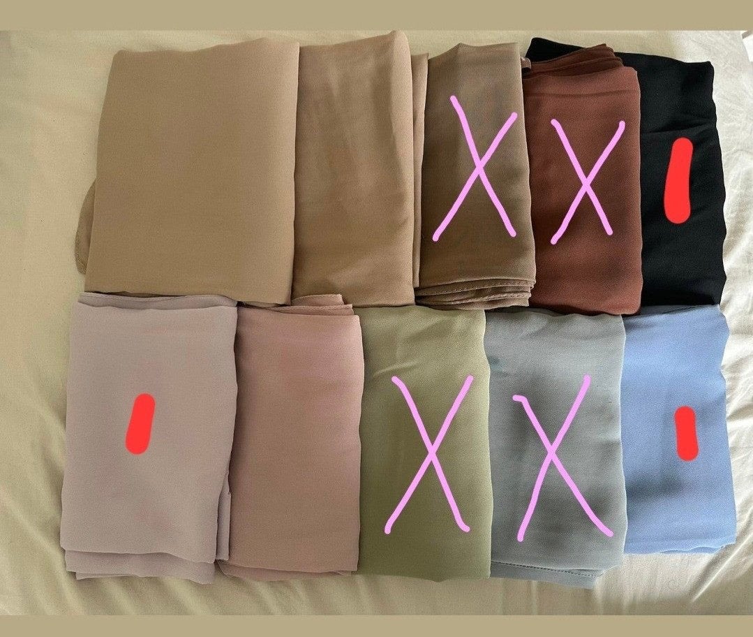 3 Chiffon Hijab's, Kleding | Dames, Mutsen, Sjaals en Handschoenen, Ophalen of Verzenden, Zo goed als nieuw, Sjaal