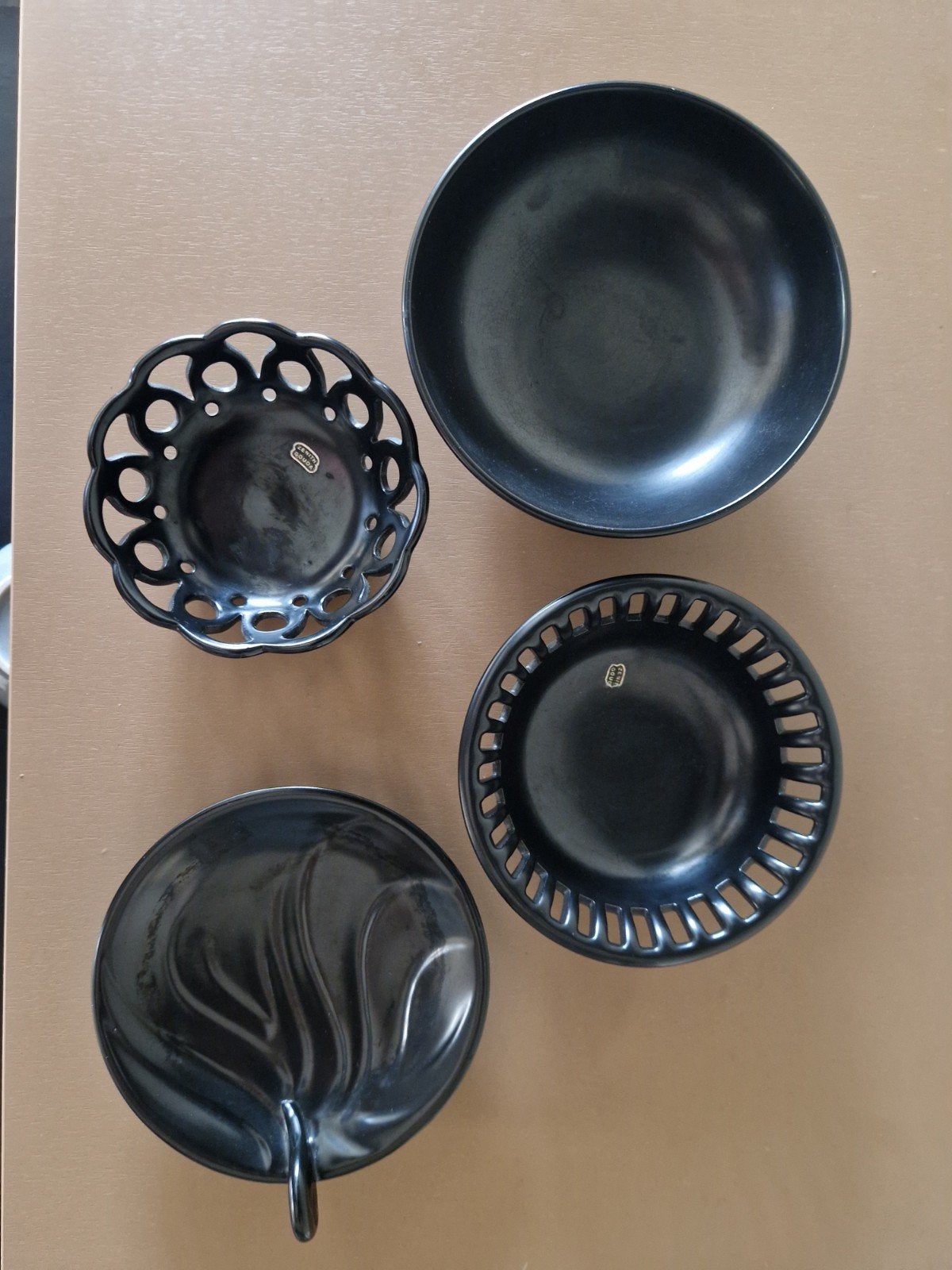 Zenith Keramiek Schalen Set - Vintage Zwart Design, Antiek en Kunst, Ophalen of Verzenden
