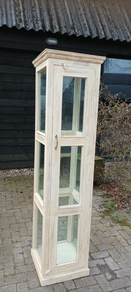 Houten vitrine kast zijkanten glas, Huis en Inrichting, Kasten | Vitrinekasten, Ophalen, 50 tot 100 cm, 150 tot 200 cm, 25 tot 50 cm