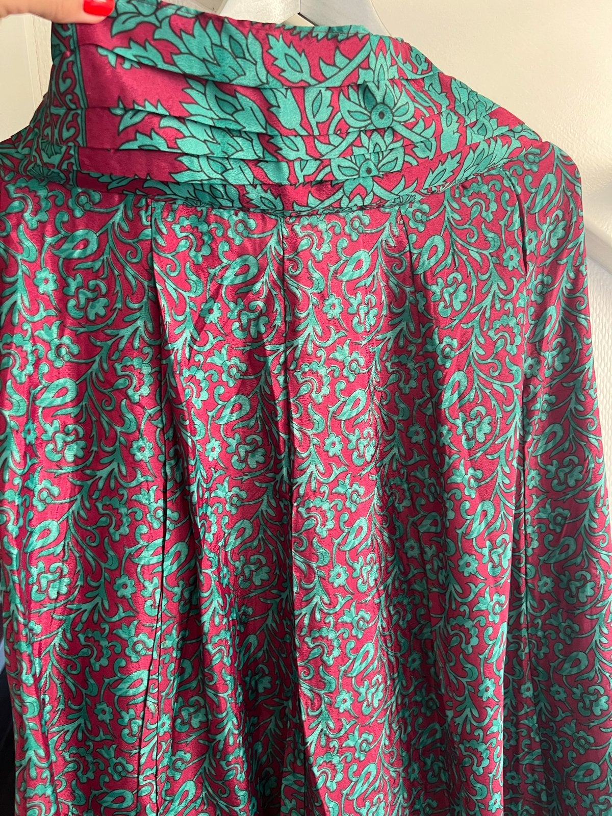 Zijden wikkelrok met bloemenprint, Made in India, M, Kleding | Dames, Maat 38/40 (M), Ophalen of Verzenden, Zo goed als nieuw