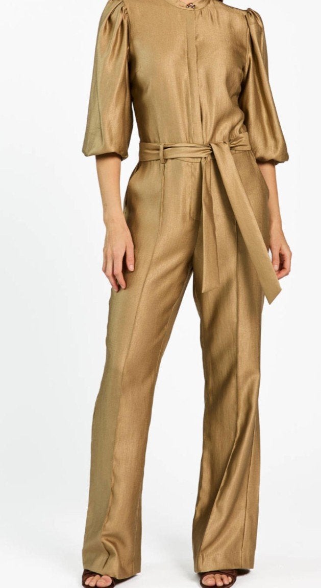 Aaiko Jumpsuit Katy Vis 420 - Goudkleurig, Aaiko, Ophalen of Verzenden, Zo goed als nieuw, Maat 36 (S)