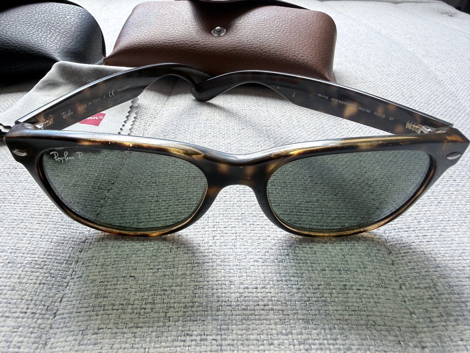 Ray-Ban New Wayfarer Zonnebril - Zo goed als nieuw, Zonnebril, Bruin, Verzenden, Zo goed als nieuw