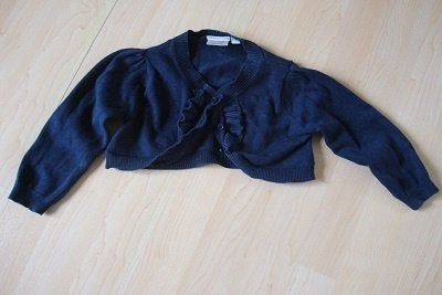 BLAUW BOLERO VEST 12 - 18 maand ongeveer maat 86, Ophalen of Verzenden, Zo goed als nieuw, Meisje, Truitje of Vestje