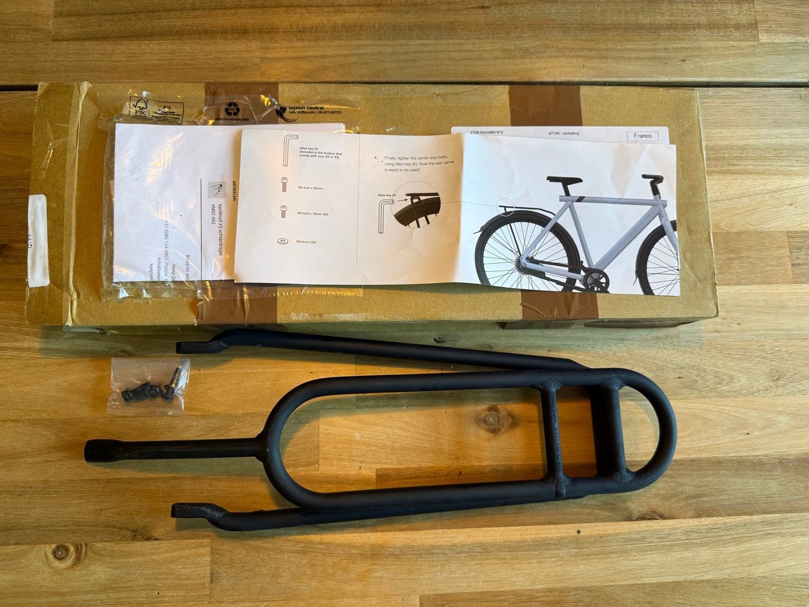 VanMoof S3/X3 Achterdrager - Nieuw in doos