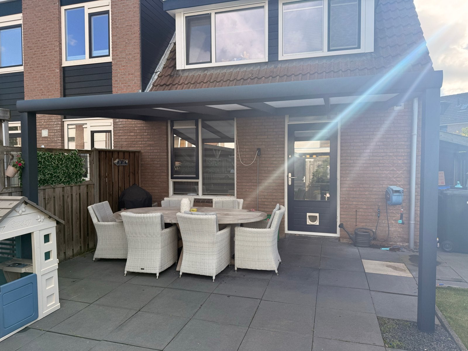Moderne Veranda/Overkapping met verlichting -zelf demonteren, Ophalen, Zo goed als nieuw, Veranda