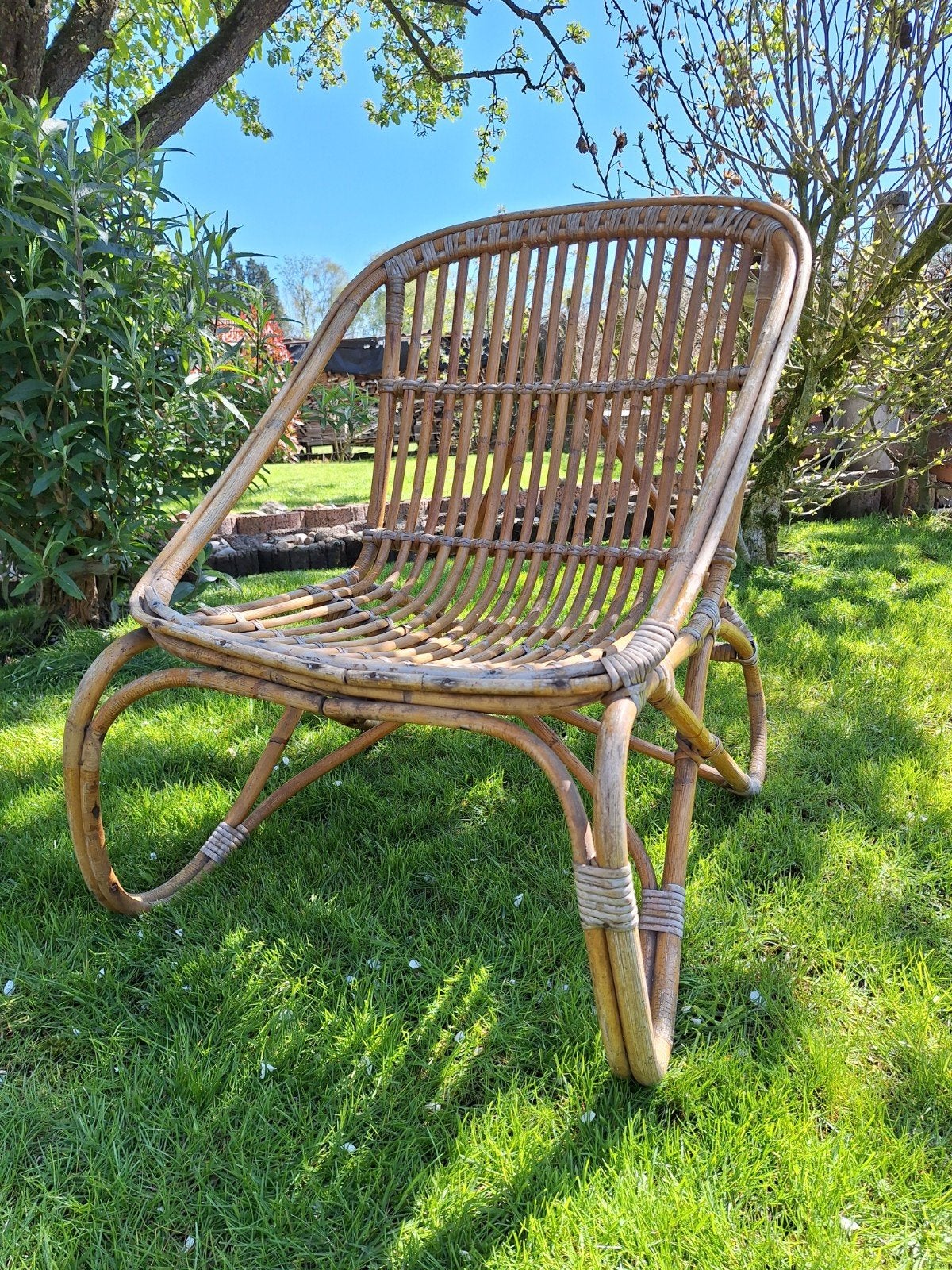 vintage retro fauteuil Rohé Noordwolde rotan 1960s, Verzamelen, Ophalen, Huis en Inrichting
