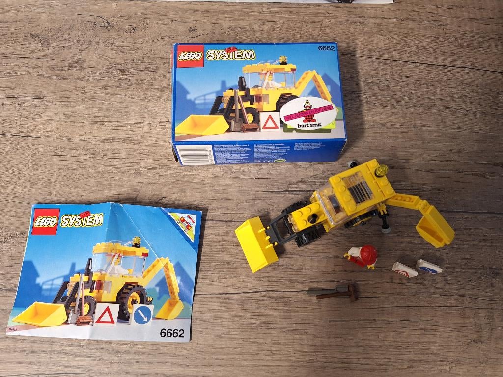 Vintage Lego set 6662 Backhoe Excavator in doos uit 1992, Ophalen of Verzenden, Zo goed als nieuw