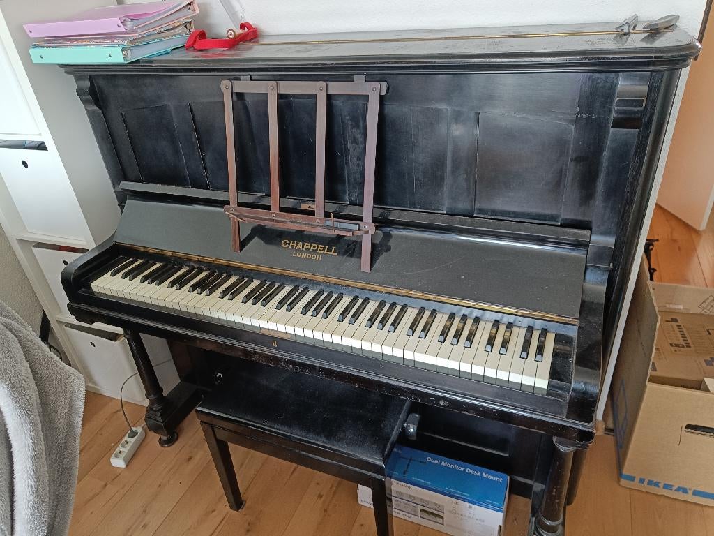 Piano (Chappell London) incl stemsleutel en dempers, Ophalen, Gebruikt, Zwart, Piano