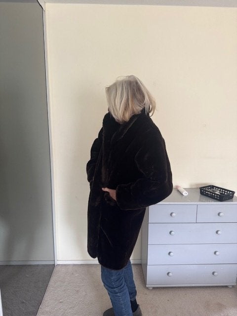Bontmantel faux fur Maison de Bonneterie, Ophalen, Bruin, Zo goed als nieuw, Maat 42/44 (L)