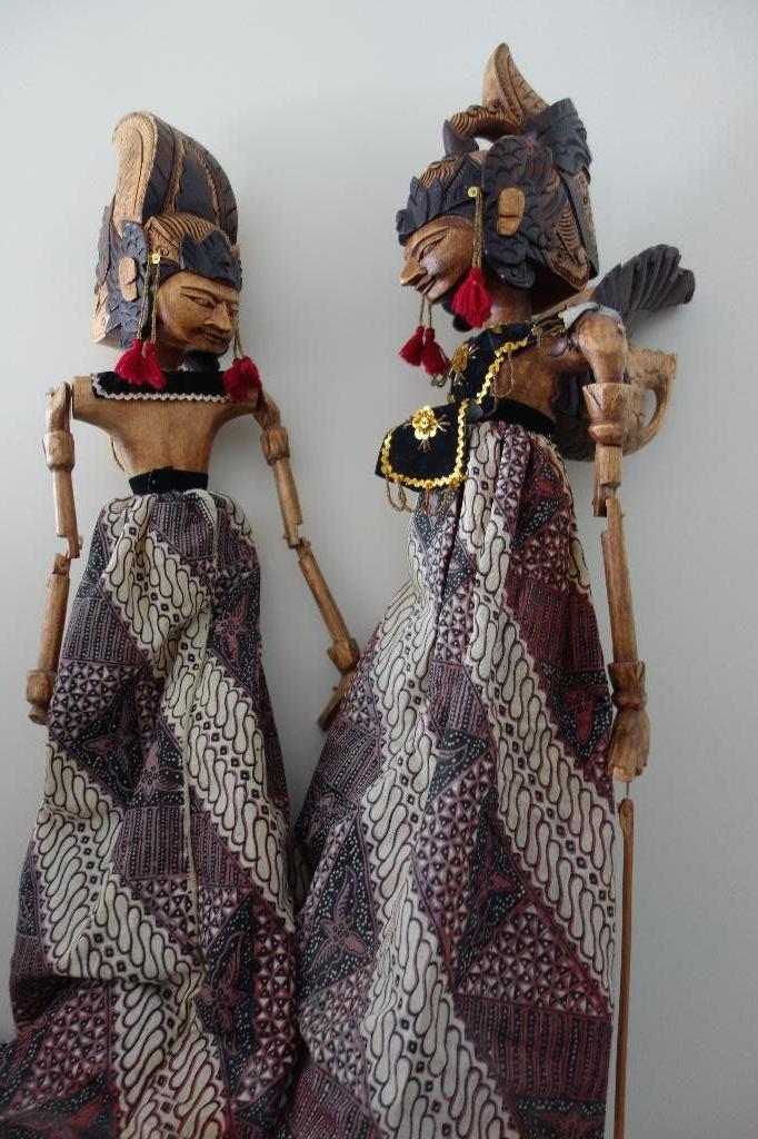 2 Wajangpoppen, Antiek en Kunst, Ophalen of Verzenden