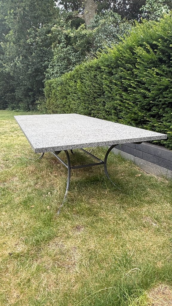 Massieve tuintafel antraciet | Stalen frame | 200x100 cm, Tuin en Terras, Ophalen, Gebruikt, Rechthoekig, Overige materialen