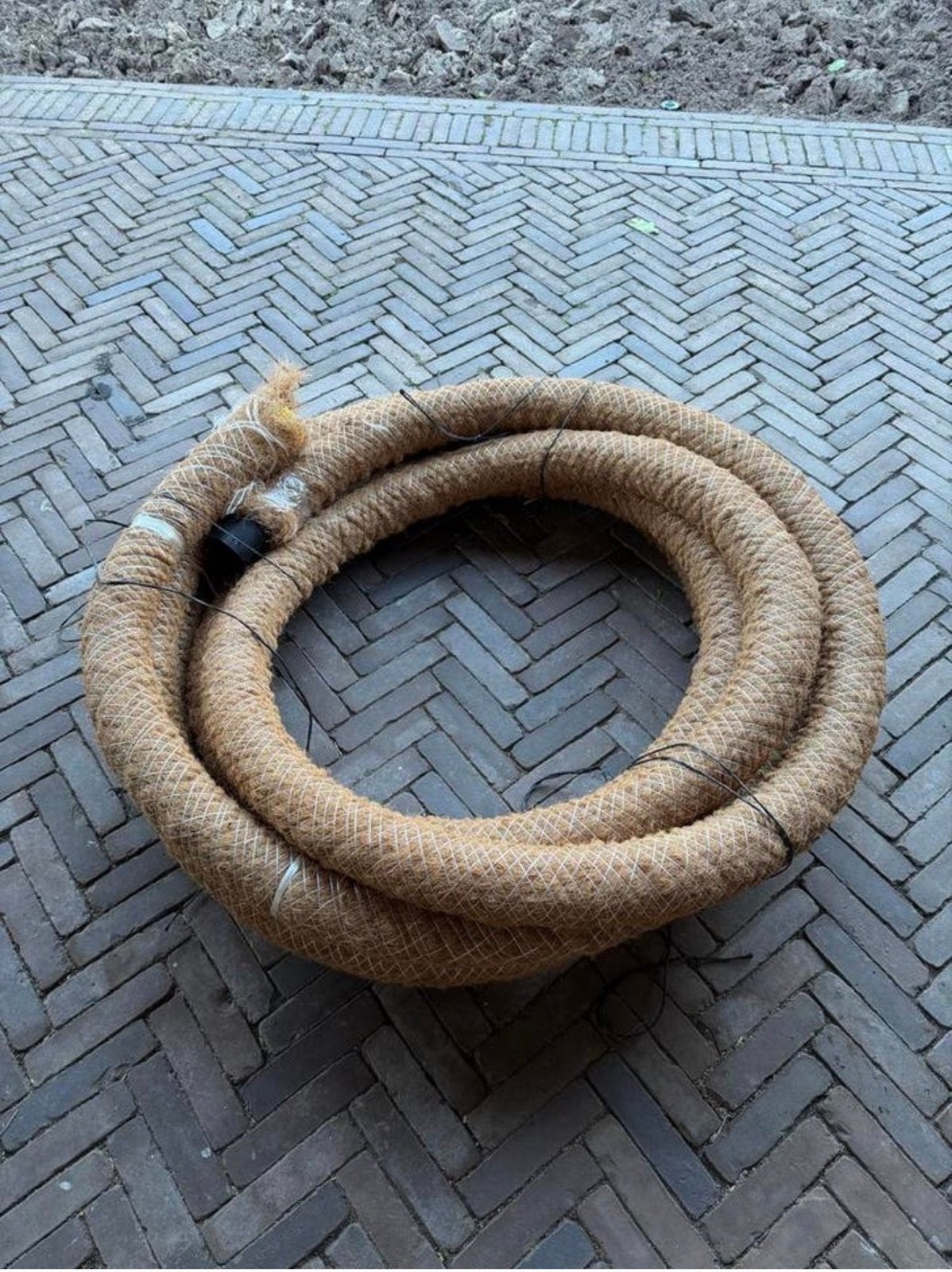 Drainagebuis 80 mm kokos, ruim 14,5 meter met koppelstuk, Ophalen, 6 meter of meer, Nieuw, 80 mm of meer