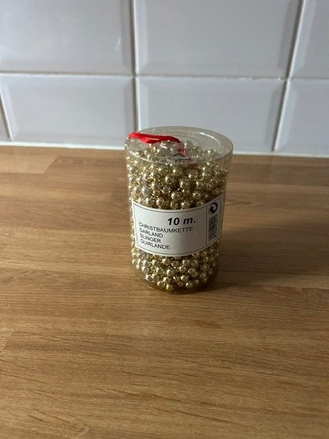 kerst 028 NIEUW gouden kerstboomketting / guirlande 10mtr, Diversen, Ophalen of Verzenden, Nieuw