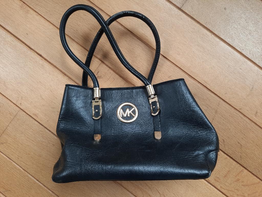Michael Kors tas “Fulton”/“Hamilton” zwart PU Leer, Ophalen of Verzenden, Gebruikt, Zwart, Handtas