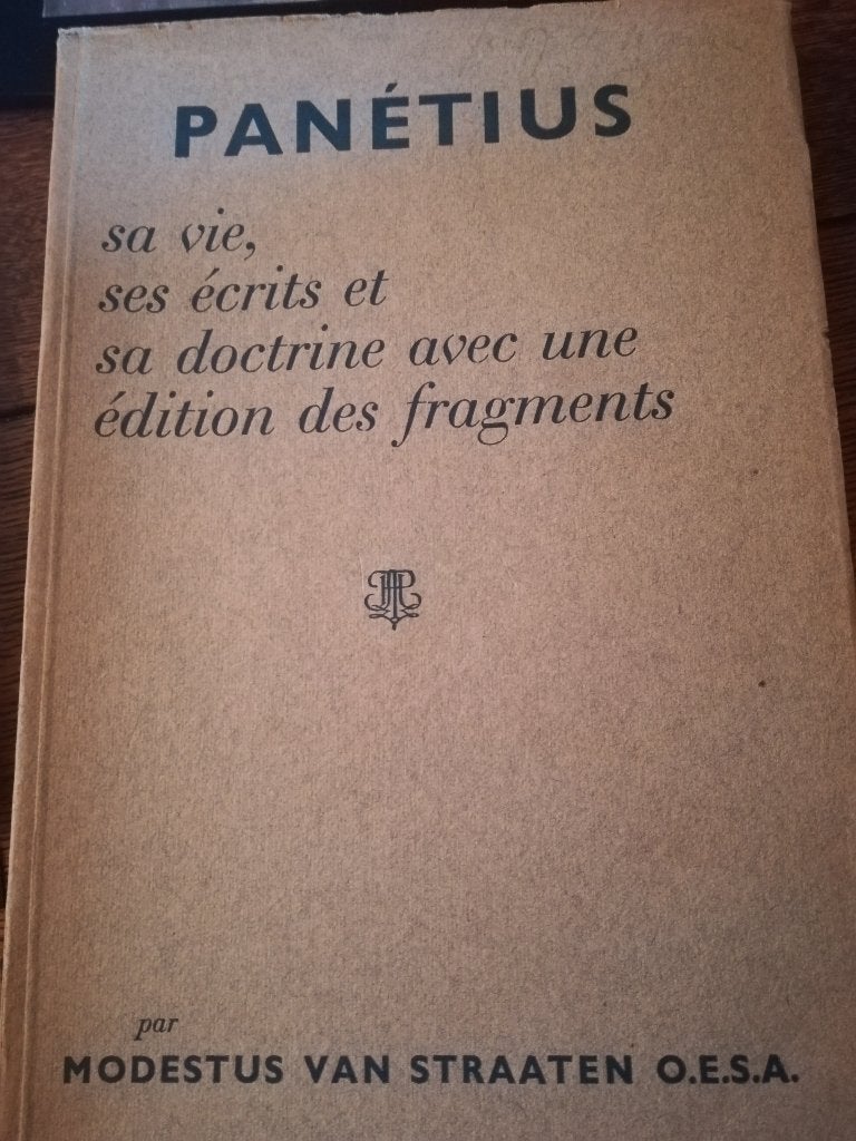 PANÉTIUS sa vie, ses écrits et sa doctrine- M. van Straaten, Boeken, Ophalen of Verzenden, Gelezen, Algemeen
