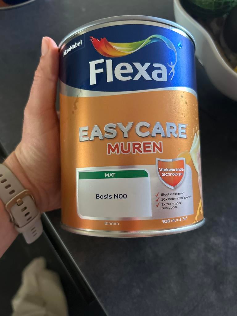 Flexa Easycare Muurverf Mat 1L - Full Plum, Doe-het-zelf en Verbouw, Verf, Beits en Lak, Ophalen, Paars, Nieuw, Verf