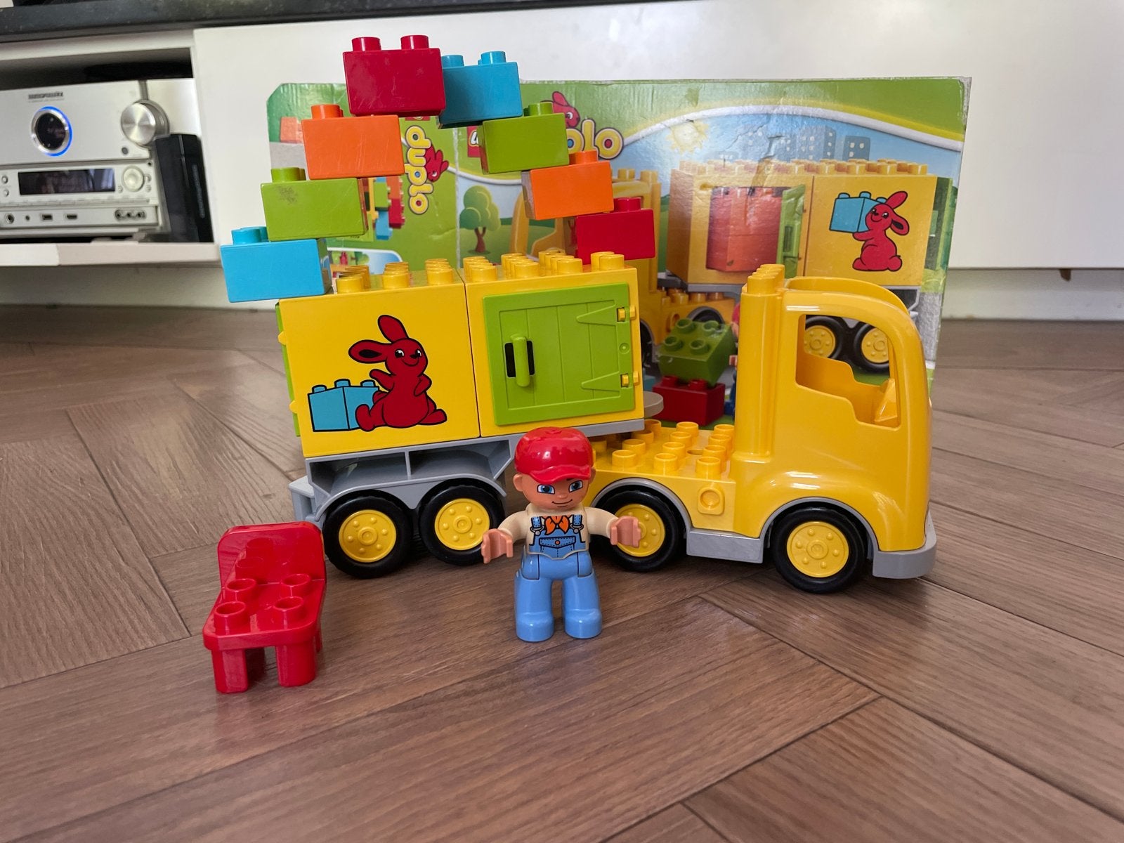LEGO Duplo Vrachtwagen met Konijnen en Bouwstenen, Ophalen of Verzenden, Gebruikt, Overige merken