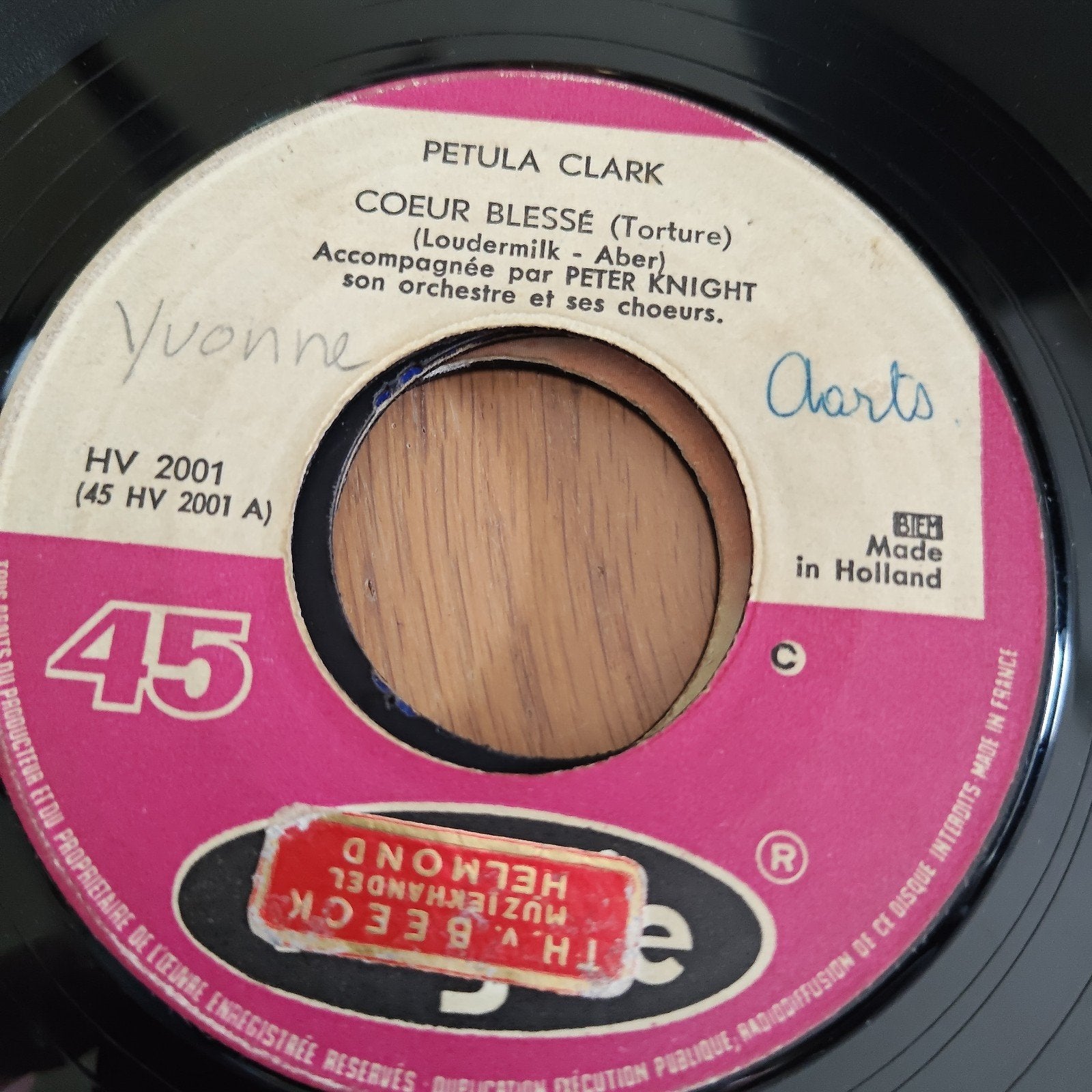 Petula Clark - Coeur Blessé (Torture) 45 toeren single, Cd's en Dvd's, Ophalen of Verzenden, Gebruikt, 7 inch, EP