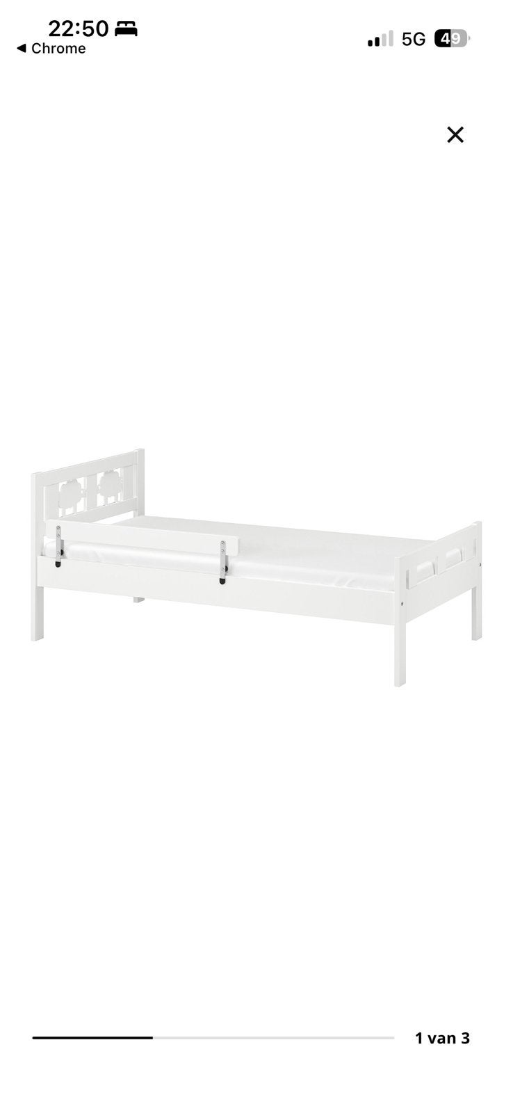 Ikea peuterbed, Ophalen, 70 tot 85 cm, 140 tot 160 cm, Zo goed als nieuw
