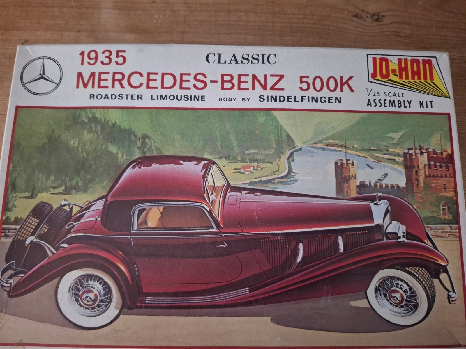 Vintage Jo-Han modelbouwdoos van 1935 Mercedes, Hobby en Vrije tijd, Modelbouw | Auto's en Voertuigen, Ophalen, 1:50 of kleiner