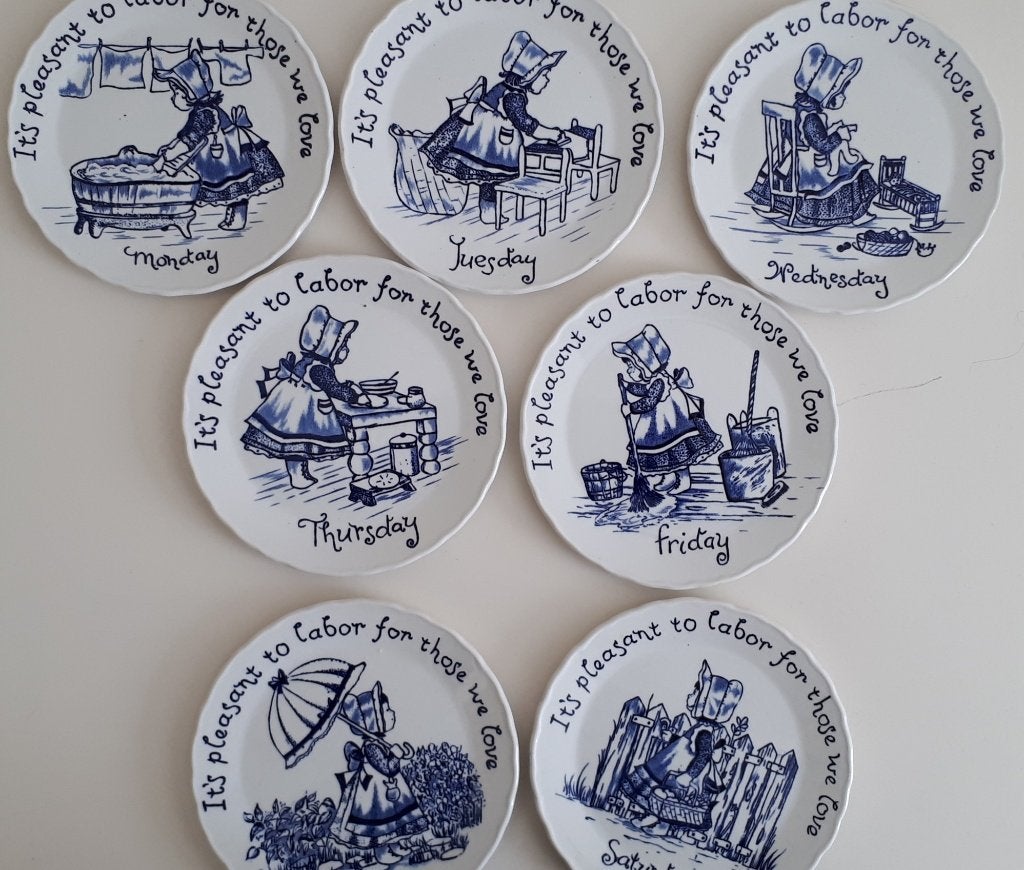 Unieke Set! 7x Burleigh Ironstone Taartbordjes (Weekdagen), Huis en Inrichting, Overige merken, Keramiek, Nieuw, Ophalen of Verzenden