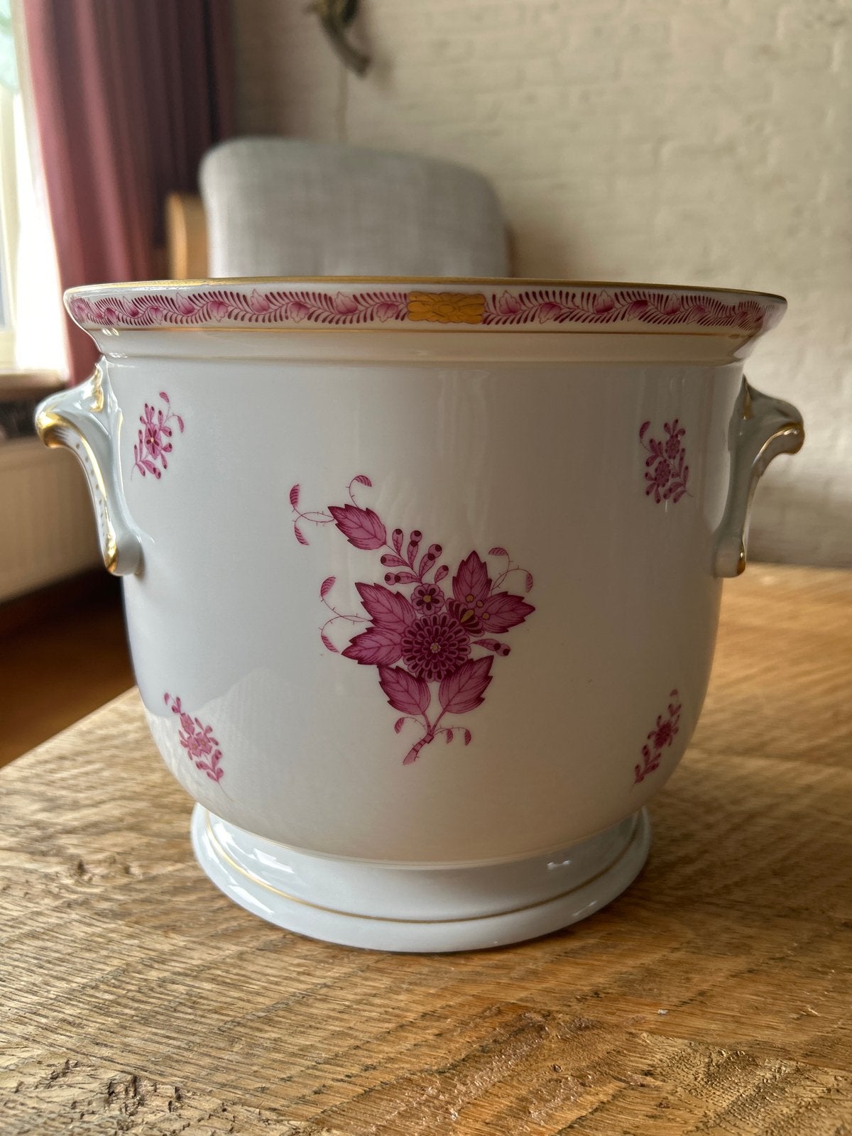 Herend Porseleinen Bloempot - Handgeschilderd Hongaars, Antiek en Kunst, Ophalen of Verzenden
