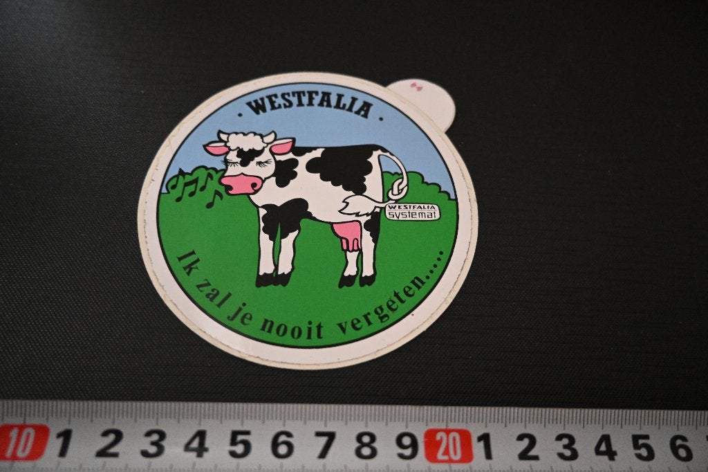 sticker WESTFALIA  Ik zal je nooit vergeten ...... systemat, Verzamelen, Ophalen of Verzenden, Zo goed als nieuw