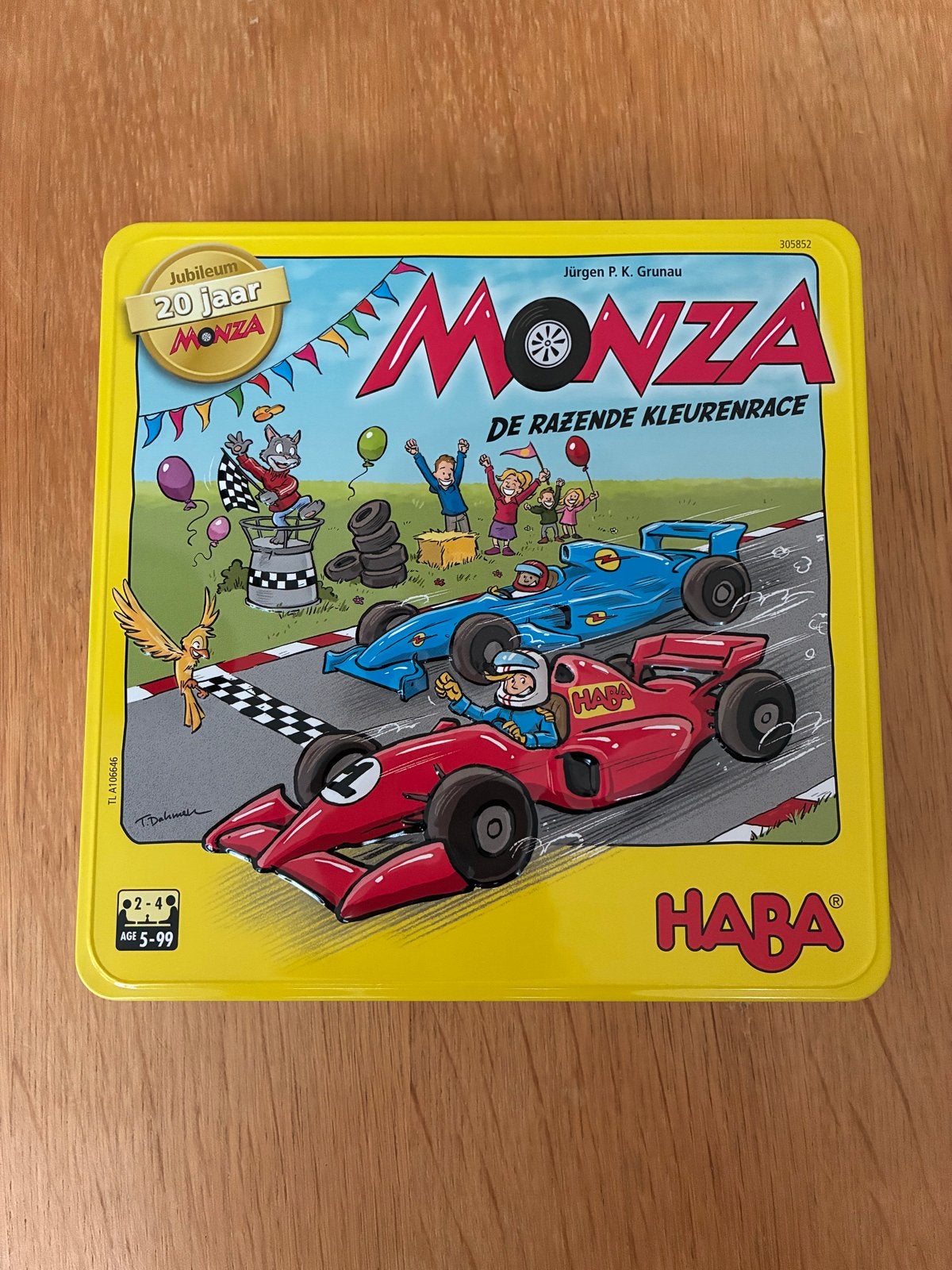 Haba Monza: De Razende Kleurenrace - Jubileumeditie, Drie of vier spelers, Ophalen, Zo goed als nieuw
