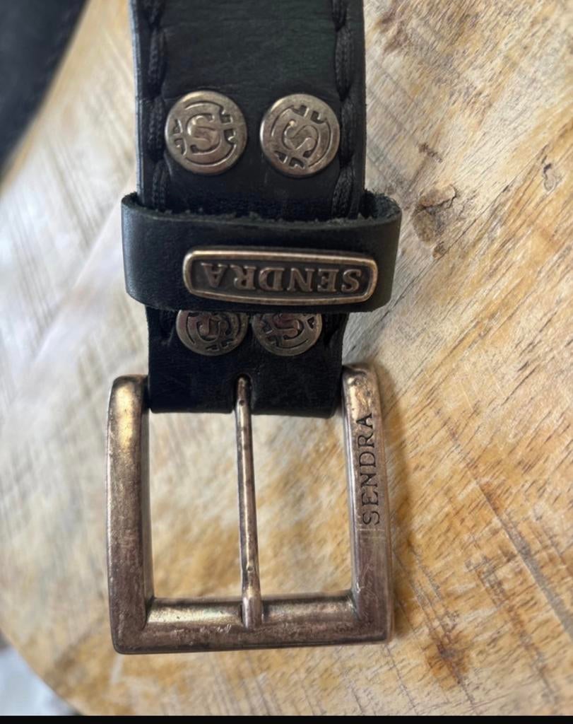 Sendra Leren Riem Zwart met Zilveren Details, Kleding | Heren, Ophalen of Verzenden, Zo goed als nieuw