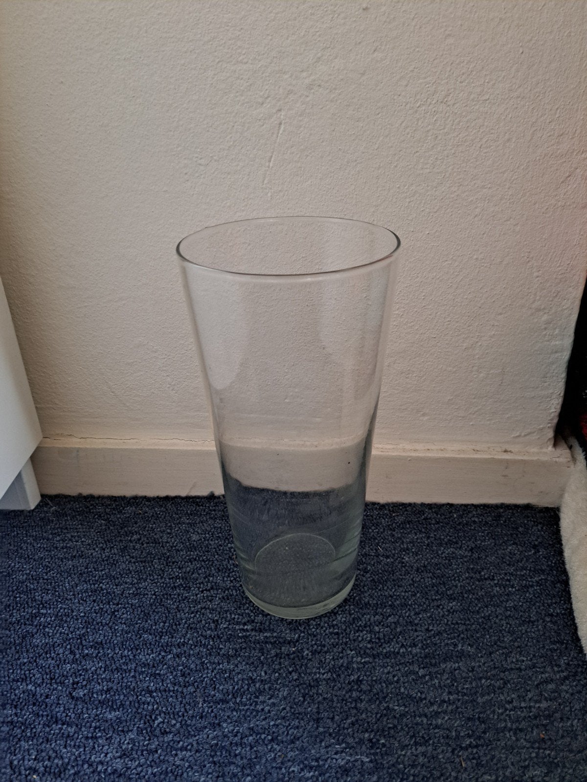 Grote glazen vaas - 29 cm hoog, Huis en Inrichting, Woonaccessoires | Vazen, Ophalen of Verzenden, Gebruikt, Transparant, Glas
