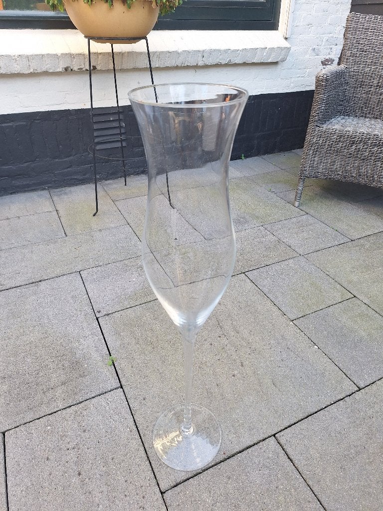 Mooie glazen vaas op hoge voet 79 cm, Ophalen, Op voet, Transparant, 79 cm