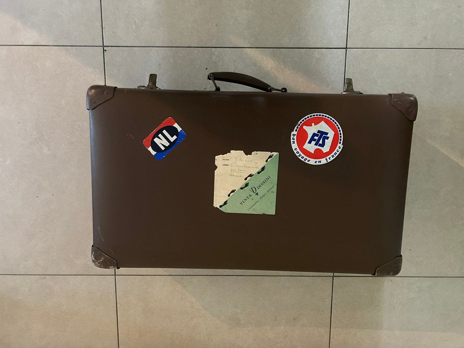 Antieke koffer, Hulshof vulcan fiber, 64x37x19 cm, Overige materialen, Gebruikt, Slot, 35 tot 45 cm