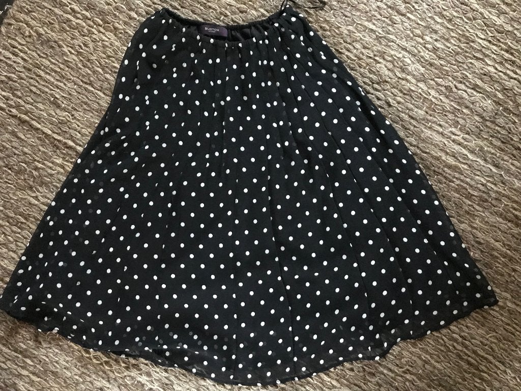 Kastopruiming ... Burton stippel polkadot rok maat 38, Kleding | Dames, Maat 38/40 (M), Zwart, Ophalen of Verzenden, Knielengte