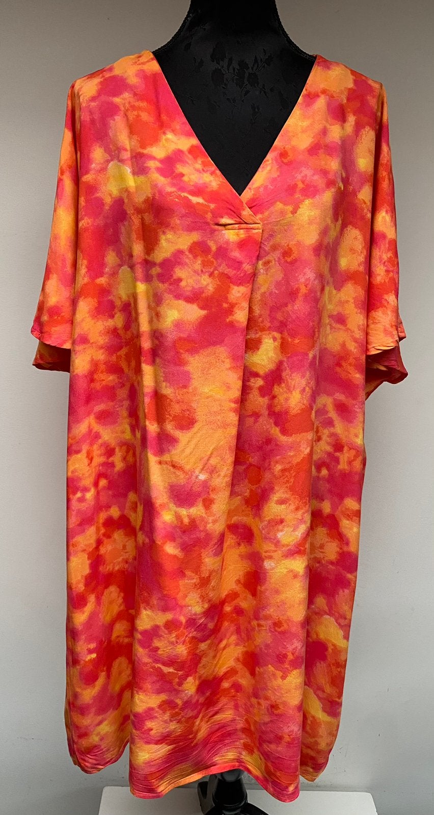 Superleuke rood/oranje tie-dye achtige jurk VERO Moda mt 54, Kleding | Dames, Verzenden, Zo goed als nieuw, Rood, Jurk