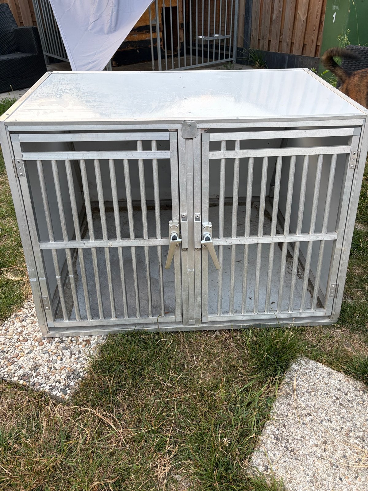 Rvs Autokennel, Dieren en Toebehoren, Ophalen of Verzenden, Gebruikt