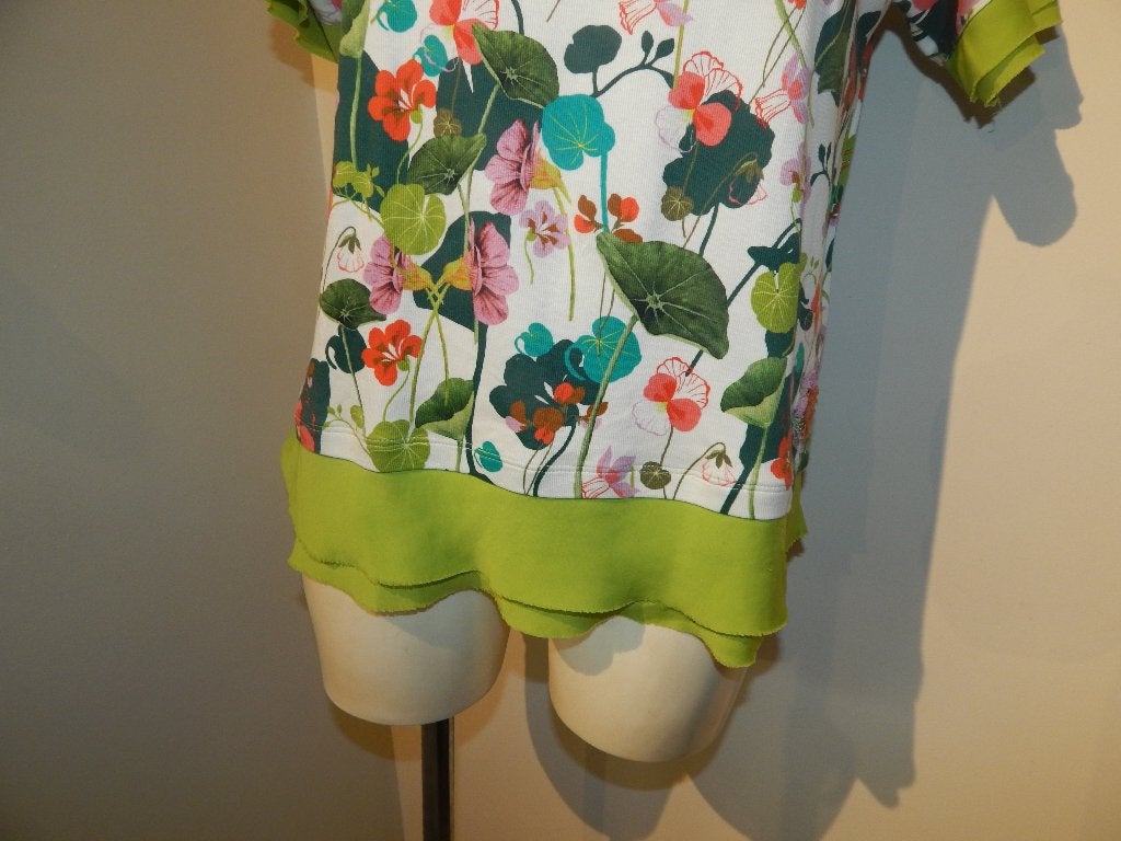 Marccain zomers hirt bloemen print onderkant zijde lookN5, Overige kleuren, Verzenden, Maat 42/44 (L), Zo goed als nieuw