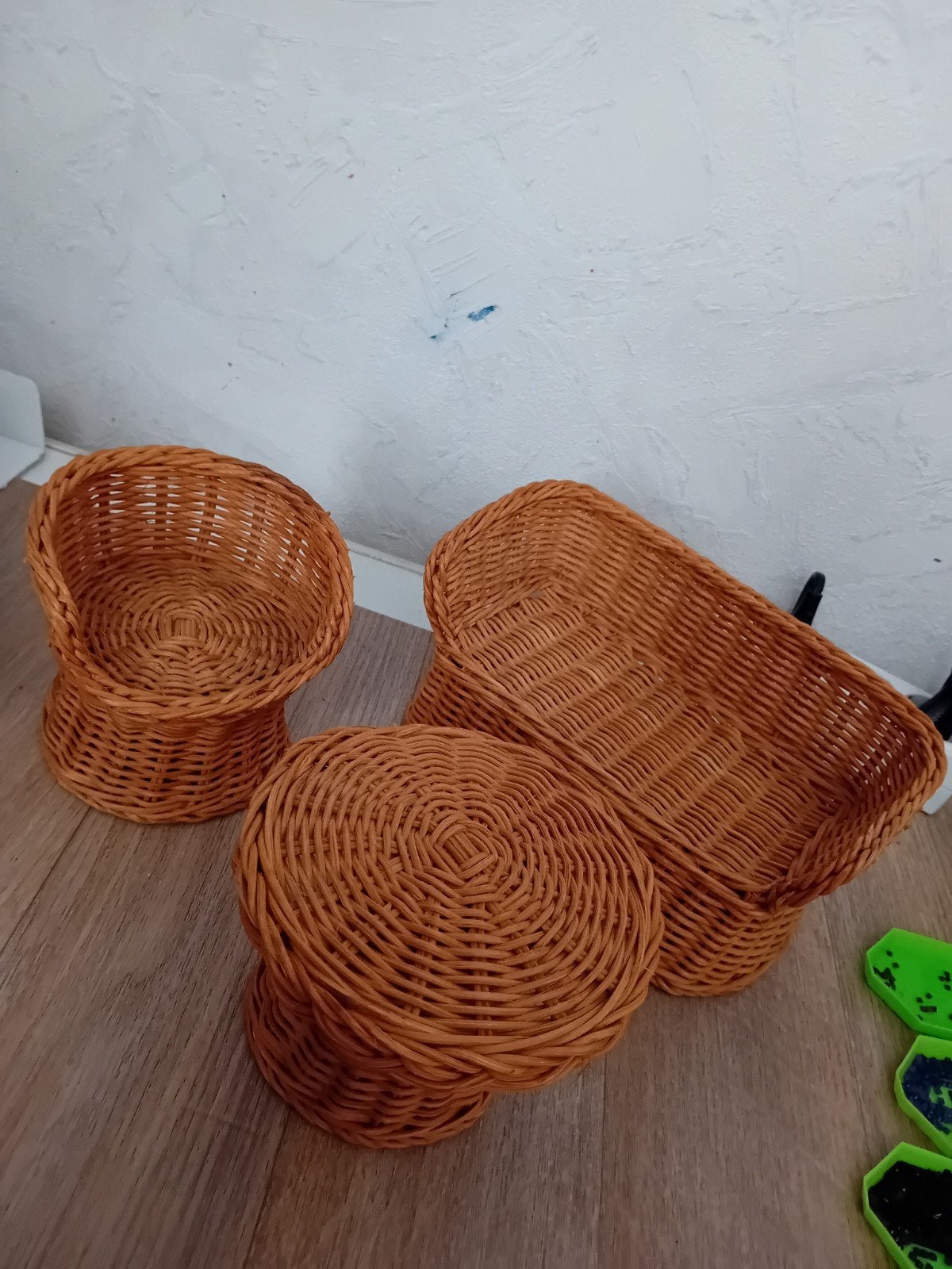 vintage rotan poppenmeubeltjes, Ophalen of Verzenden