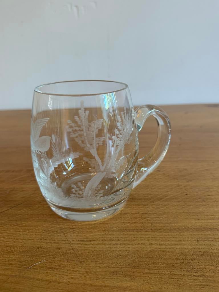Kristallen bierpullen met jachttaferelen (6 stuks), Ophalen of Verzenden