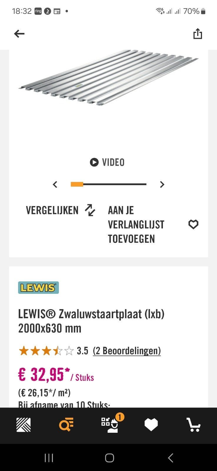 Lewis platen, Doe-het-zelf en Verbouw, Platen en Panelen, Ophalen of Verzenden, Nieuw