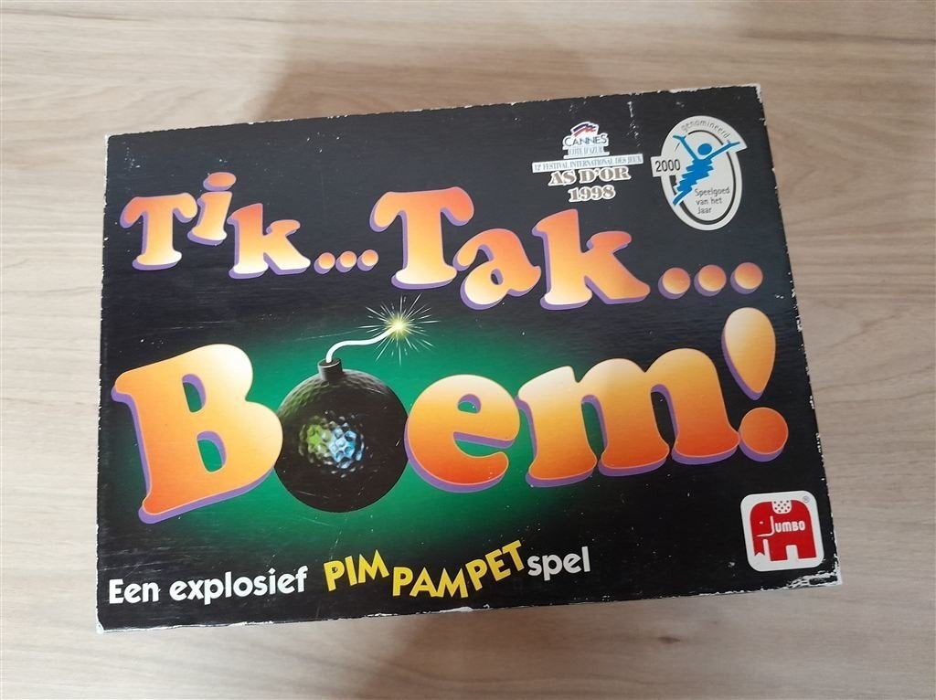 Tik tak boem - een explosief pim pam pet spel - s1444, Hobby en Vrije tijd, Verzenden, Zo goed als nieuw
