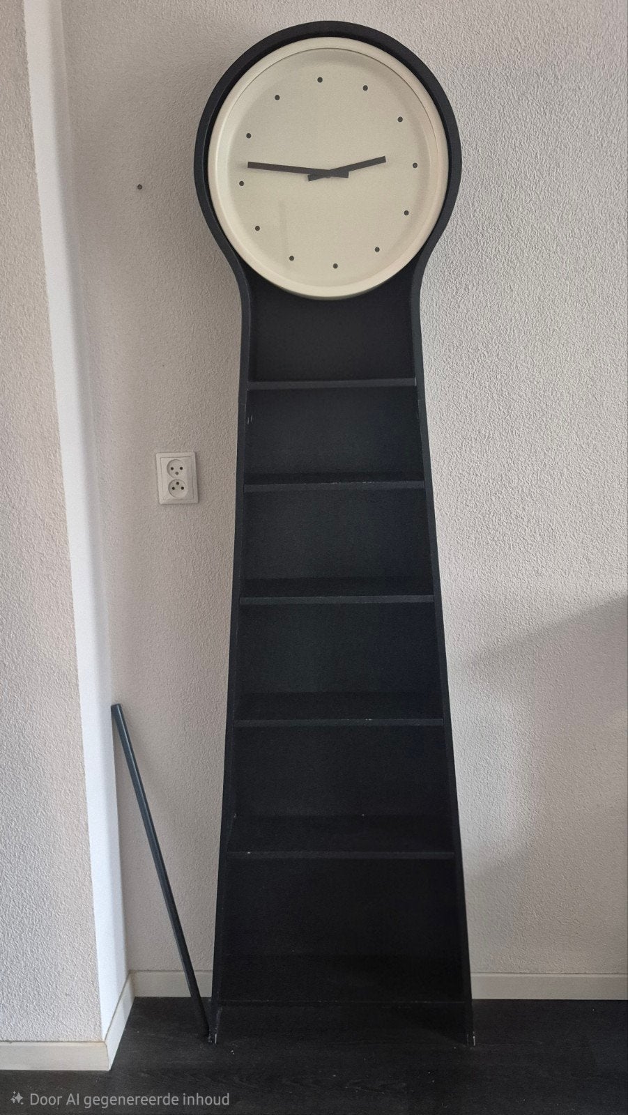 Moderne staande klok met planken - Zwart design, Ophalen
