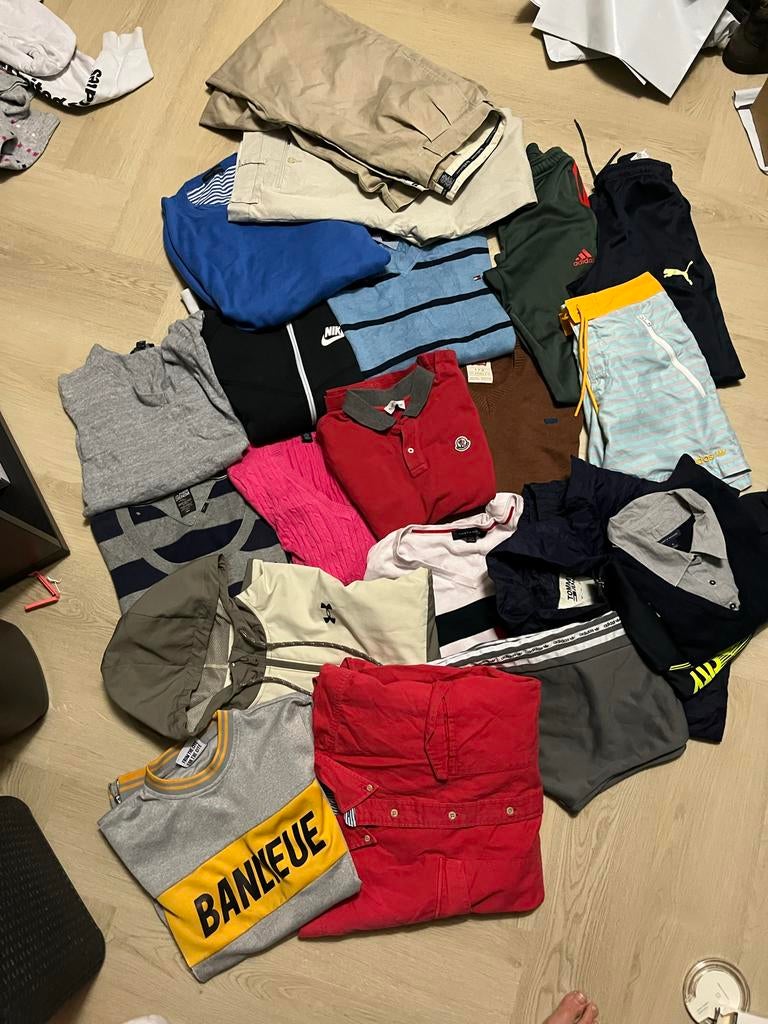 Kleding bundle Nike Ralph Lauren Moncler Tommy, Kleding | Heren, Sportkleding, Zo goed als nieuw, Fitness, Maat 48/50 (M), Overige kleuren