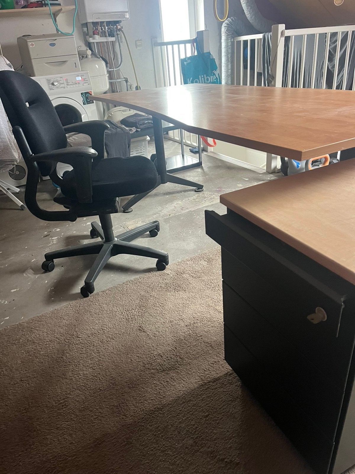 Bureau + bureaustoel en ladeblok, Huis en Inrichting, Bureaus, Ophalen of Verzenden