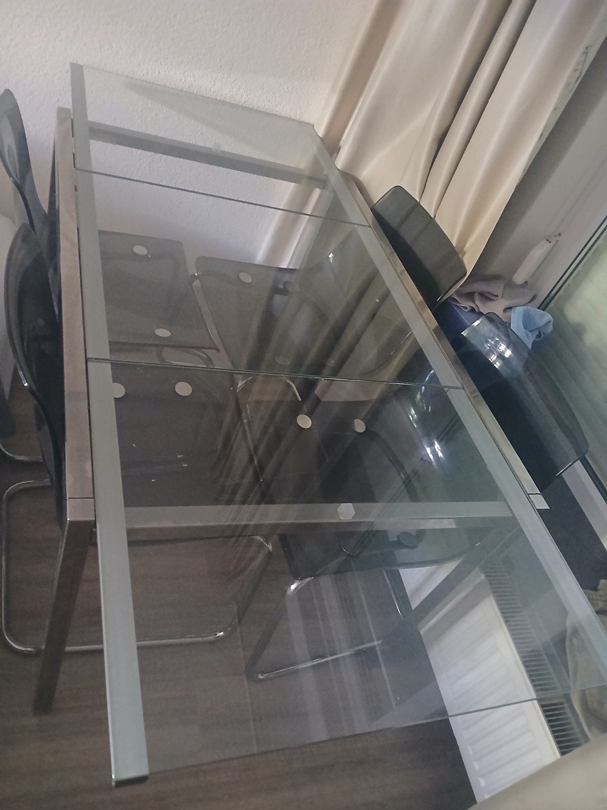 Glazen tafel, Huis en Inrichting, Ophalen, Rechthoekig, 150 tot 200 cm, 50 tot 100 cm