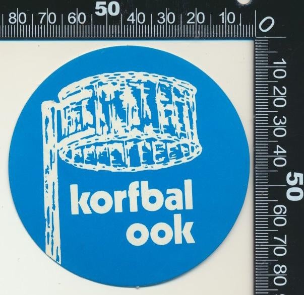 Sticker: Korfbal - Ook (1), Ophalen of Verzenden, Zo goed als nieuw, Sport
