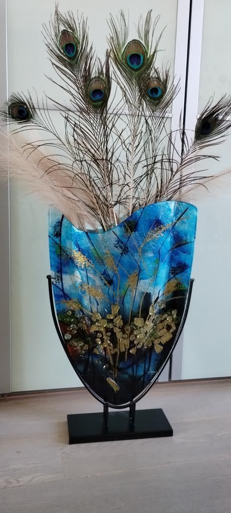 Sampaguita vaas van glas.glazen Art decoratieve vaas, Overige kleuren, Nieuw, Ophalen of Verzenden, Glas