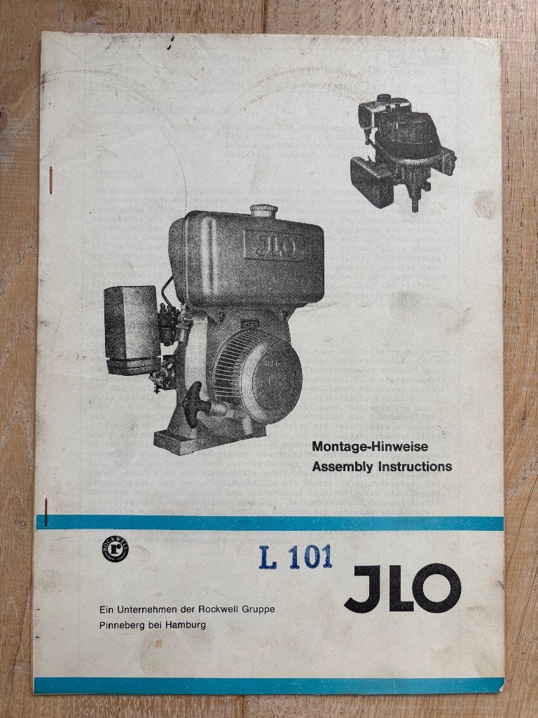 (De-)montage-instructies stationaire motor JLO type L101, Motoren, Ophalen of Verzenden, Overige merken