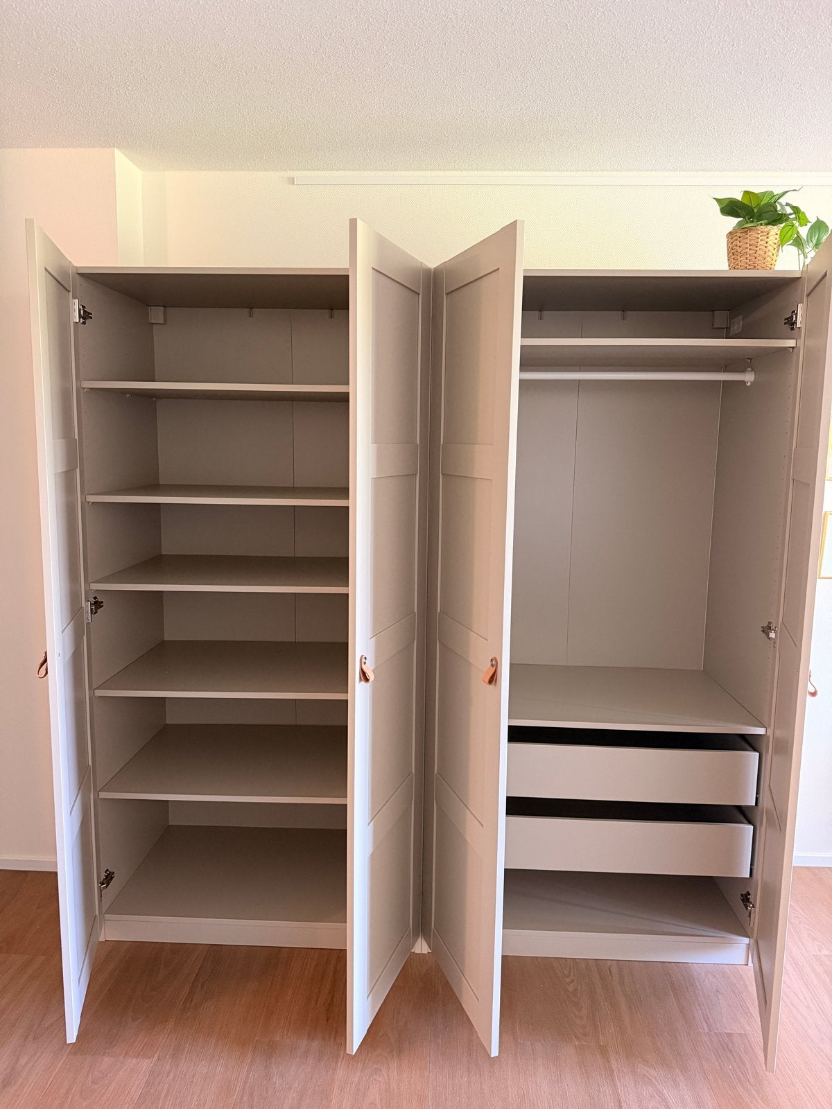 IKEA Pax kledingkast grijsbeige 2 kasten 100x58x201, Ophalen, Overige materialen, Gebruikt, 100 tot 150 cm
