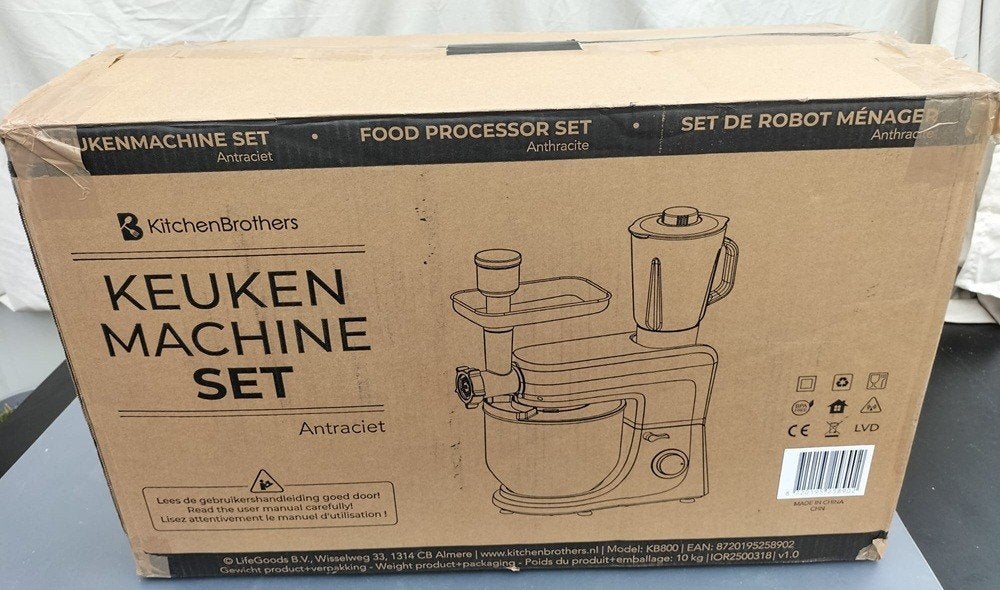 KitchenBrothers keukenmachine keukenrobot 6-in-1 keukenmixer, 4 liter of meer, Ophalen, Zo goed als nieuw, 3 snelheden of meer